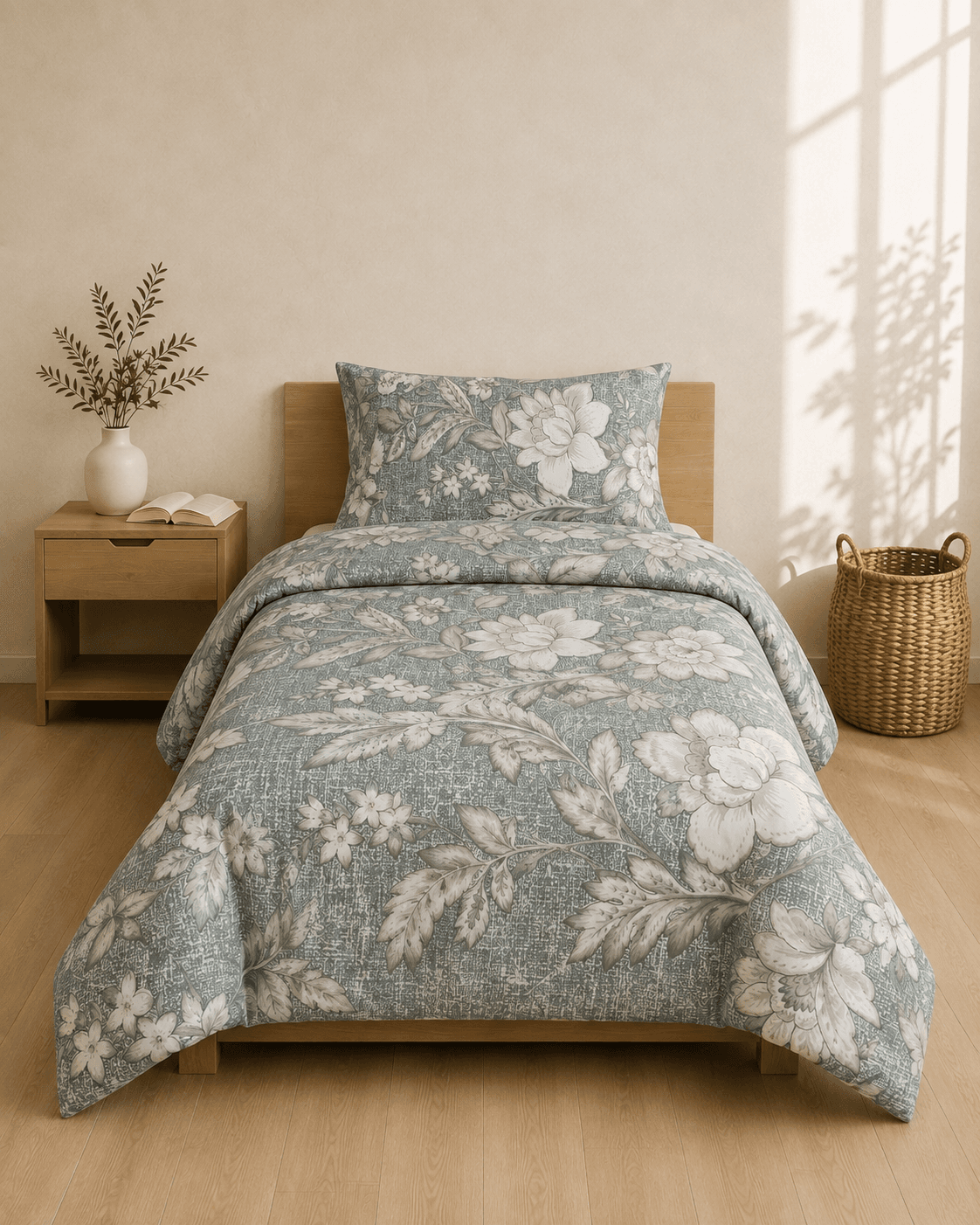 Grey Floral Print