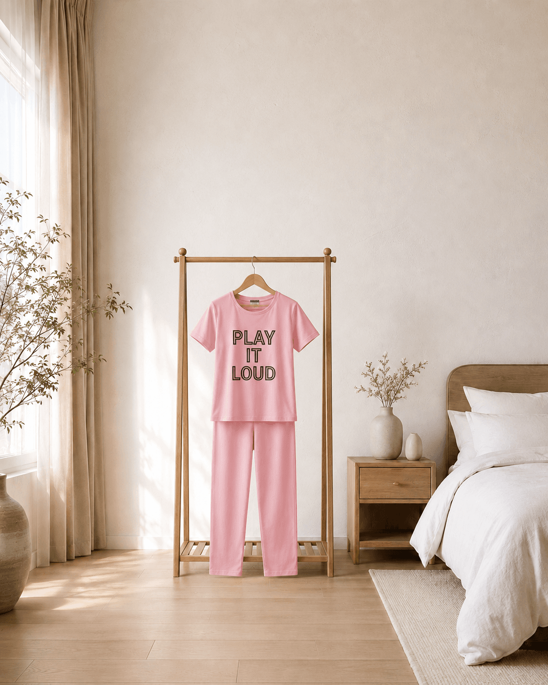 Night wear with short shirt